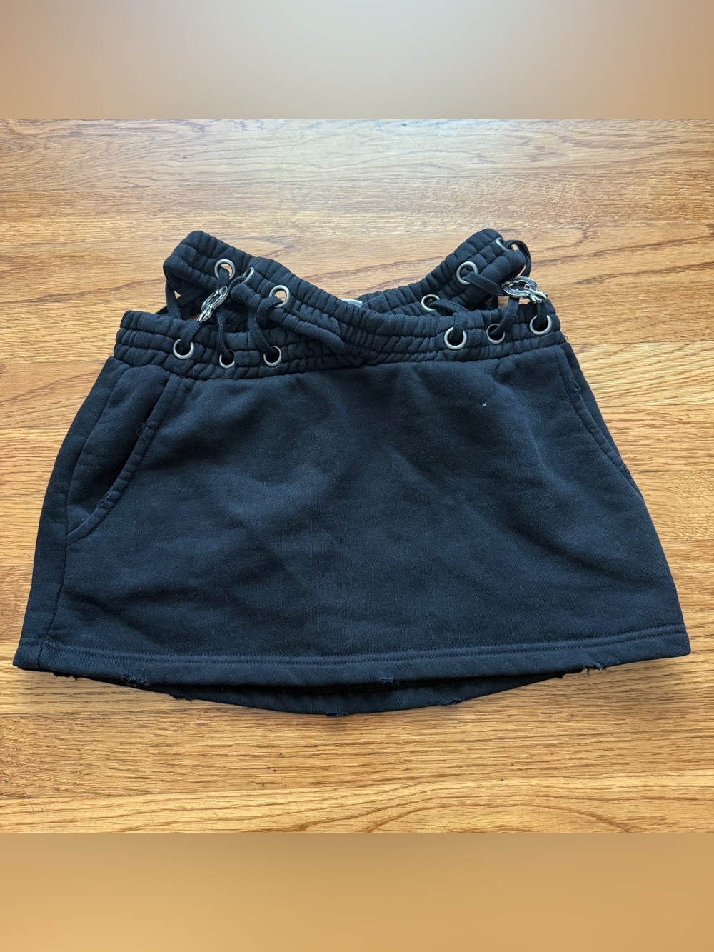 Named Collective black goth rock fleece skirt XSmall